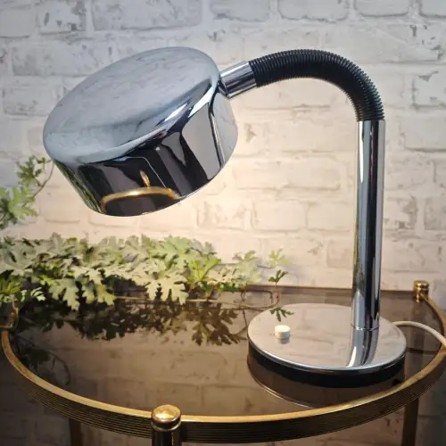 Hustadt Leuchten Schreibtischlampe 1970er Tisch Lampe Chrom verstellbar WeeNTAGE