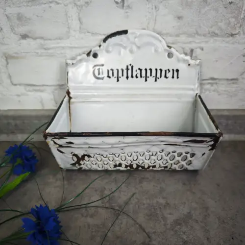Emaille Topflappenhalter Vintage Landhaus WeeNTAGE