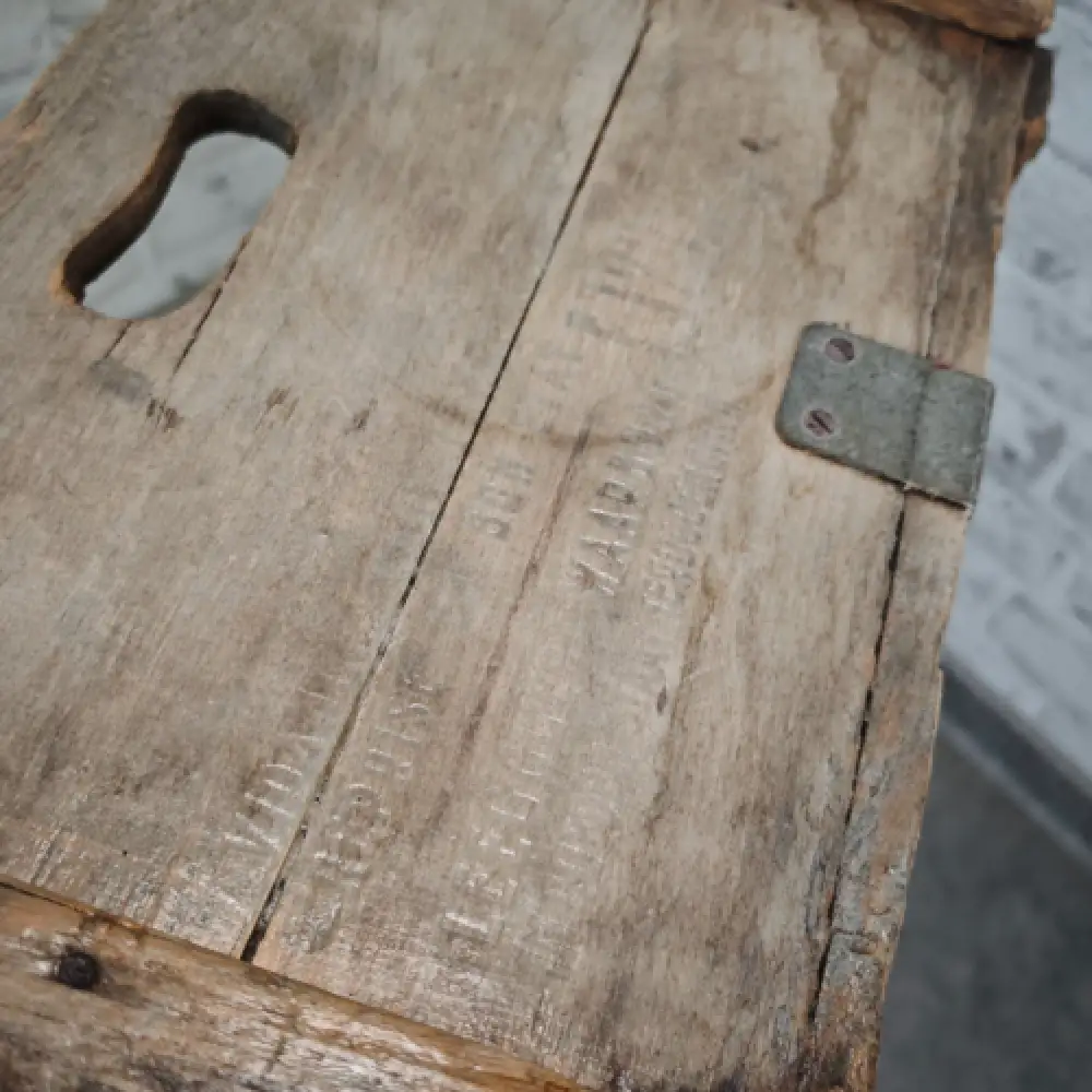 Antike Holzkiste De Werkende Bie Poperinghe Belgien Transportkiste WeeNTAGE 10