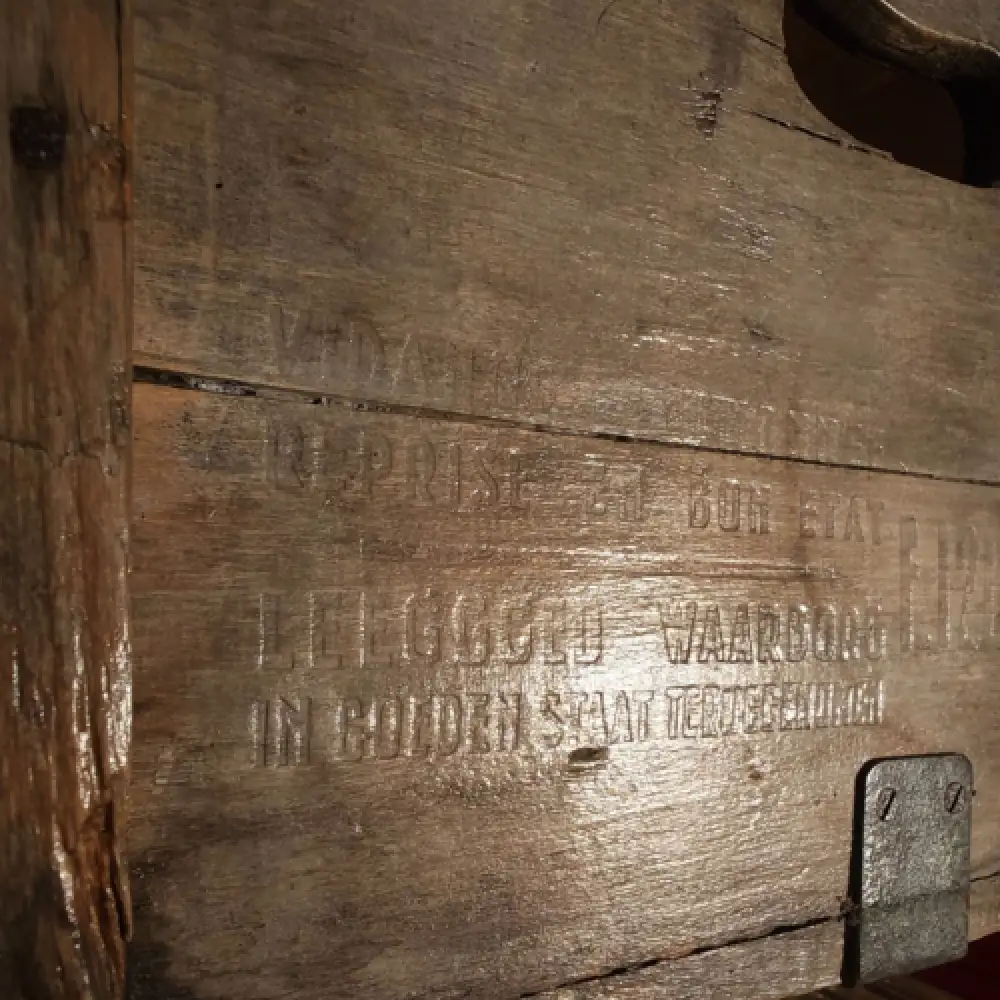 Antike Holzkiste De Werkende Bie Poperinghe Belgien Transportkiste WeeNTAGE 12