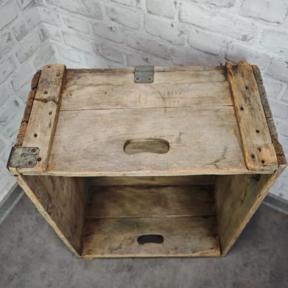 Antike Holzkiste De Werkende Bie Poperinghe Belgien Transportkiste WeeNTAGE 7