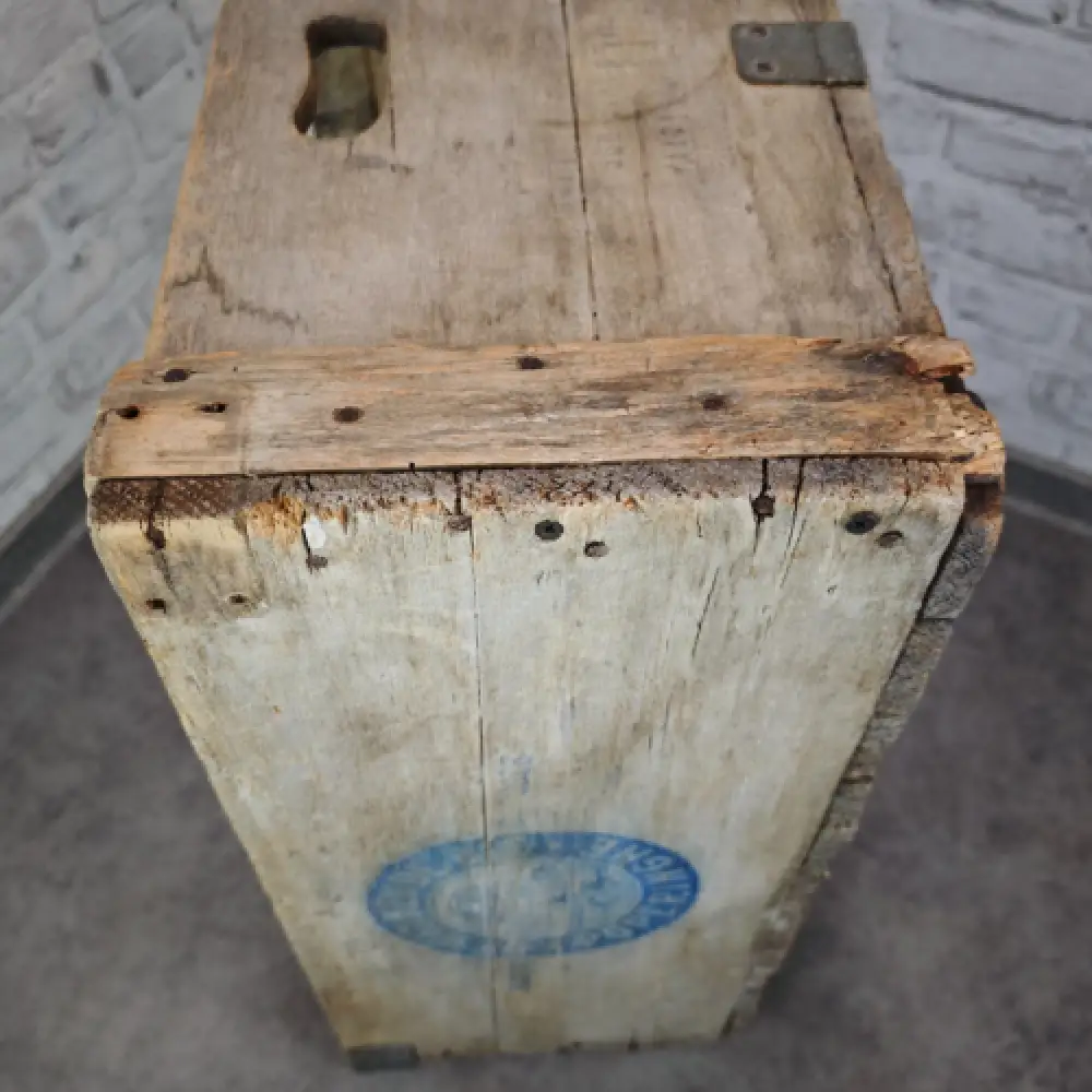 Antike Holzkiste De Werkende Bie Poperinghe Belgien Transportkiste WeeNTAGE 9