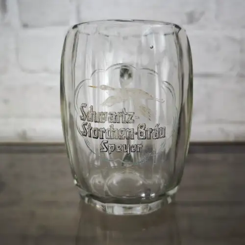 Schwartz-Storchen Bräu Speyer Bierkrug Seidel Glas 0,3l Brauerei Humpen