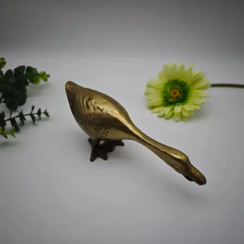 Gans Figur Messing Skulptur Tierfigur Vintage Wildgans Antike Messingfigur Vogel