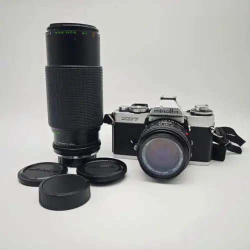 Minolta XD7 Spiegelreflexkamera 1970er 50mm 1.4 80-200mm Set WeeNTAGE