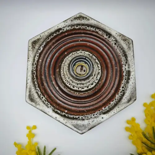 Hustadt Wandlampe Deckenlampe Leuchte Keramik 60er Fat Lava MidCentury WeeNTAGE