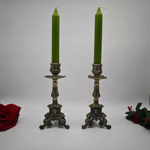 Kerzenhalter Set Metall Kerzenständer neobarock Putten Drachen WeeNTAGE