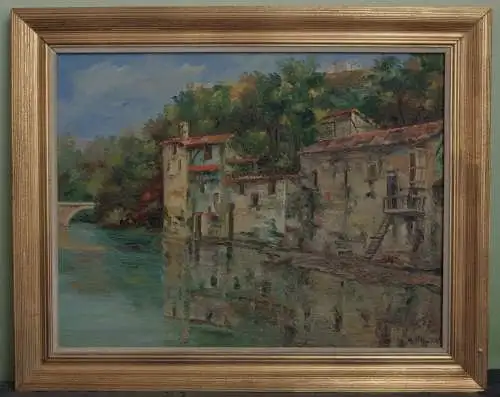 Bild - Ölgemälde - Landschaft mit Fluss