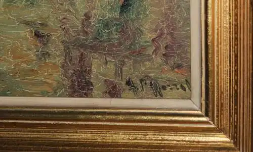 Bild - Ölgemälde - Landschaft mit Fluss