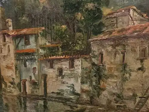 Bild - Ölgemälde - Landschaft mit Fluss