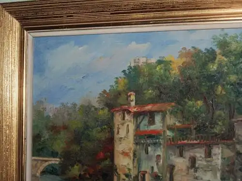 Bild - Ölgemälde - Landschaft mit Fluss