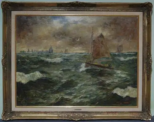 Bild - Ölgemälde - Wilhelm Schmetz - Segelboote auf See