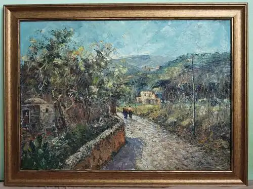 Bild - Ölgemälde - Italienische Schule - Bauernlandschaft