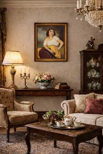 Ölgemälde – Béla Czene – Lautenspieler