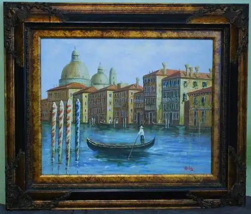 „Venedig mit Gondel“ – Ölgemälde