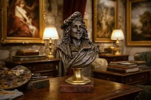Bronzebüste von Rembrandt, geschaffen von Carrier-Belleuse
