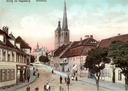[Lithographie] Burg bei Magdeburg - Breiteweg (Repro). 