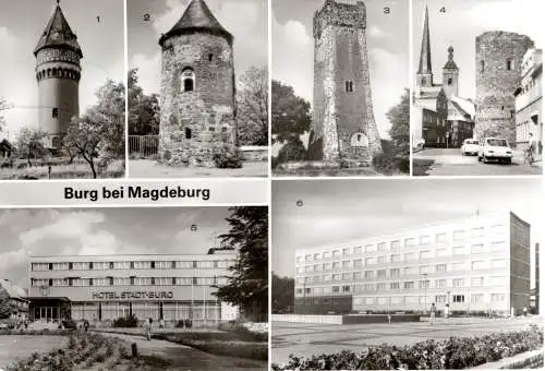 [Echtfotokarte farbig] Burg bei Magdeburg. 