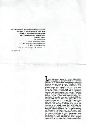 Original-Programmheft: Louis Armstrong Konzert – Magdeburg, DDR, 6. April 1965