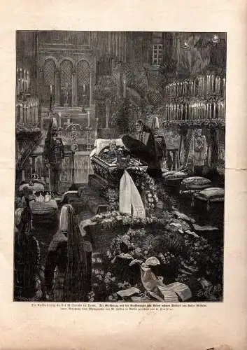 1888 – Kaiser Wilhelm I. – Die Gartenlaube: Illustrierte mit Trauerfeier, Brief-Faksimile & Denkmal Luise. 