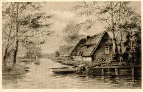 [Ansichtskarte] Spreewald - Partie bei Leipe. 