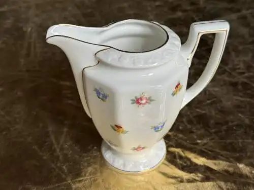 osenthal Maria Milchkännchen mit Blumen & Goldrand, Porzellan, 12 cm
