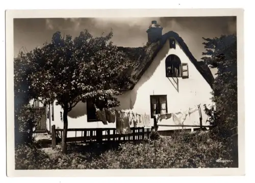 Foto AK Insel Sylt Friesengehöft in Keitum ungelaufen alte Ansichtskarte (B2083)