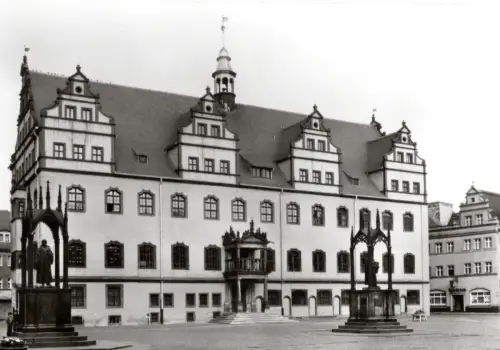 AK Lutherstadt Wittenberg - DDR - Markt - Lutherdenkmal - Rathaus