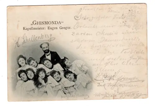 AK Künstler 1898 – Damenkapelle „Ghismonda“ – mit Autogrammen (B1 296)