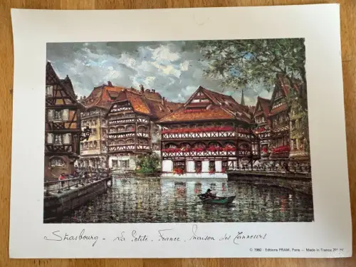 Stimmungsvolle Lithografie aus Straßburg – Éditions PRAM (1980)