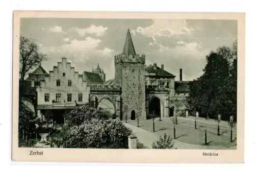AK Zerbst Anhalt Heidetor Stadttor gelaufen 1927 Deutsches Reich B2043