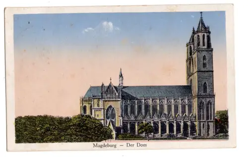 AK Magdeburg Dom – Lithographie 1927 gelaufen (B1 199) - Litho