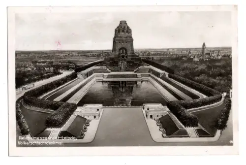 AK Foto Leipzig Völkerschlachtdenkmal RPPC 1930er Reichsmessestadt (B1 204)