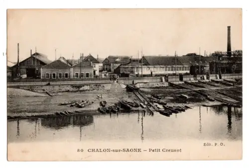 AK Chalon-sur-Saône Petit Creusot Hafen Industrie Frankreich (B1189)