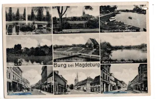 AK Burg bei Magdeburg / Mehrbild / gelaufen / 1940er (B1 311)