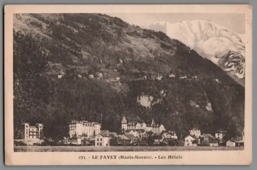 AK Le Fayet Haute-Savoie Les Hôtels Frankreich (K1059)