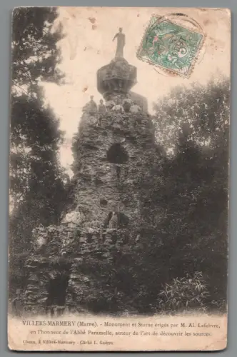 AK Villers-Marmery Monument Abbé Paramelle Frankreich K1060