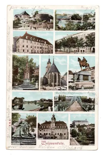 AK Weißenfels 1906 Mehrbildkarte Saale Schloss Marienkirche gelaufen (B2137)