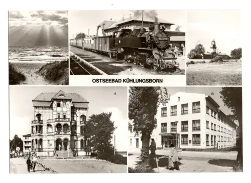 DDR AK Kühlungsborn Ostseebad Dampflok Mollibahnhof Leuchtturm ungelaufen