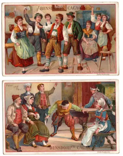 Bensdorp’s Cacao ~1900 - Gesellschaftsspiele Reklamebild - Sammelbilder (B1 265)