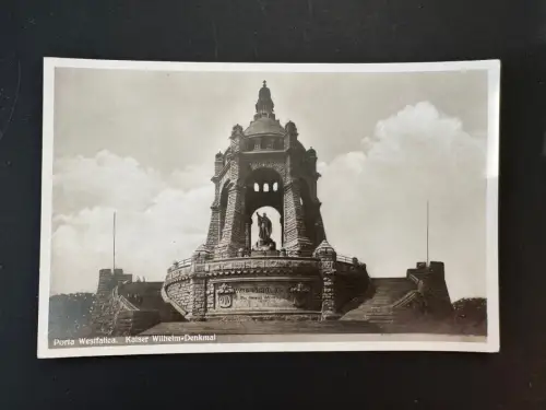 Porta Westfalica Kaiser Wilhelm Denkmal Foto Postkarte ca. 1910–1920 (B1 137)