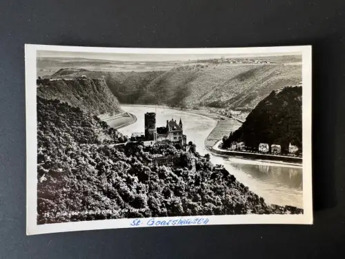 AK Foto Burg Katz & Loreley bei St. Goarshausen – Rheinansicht um 1920 (B1 140)