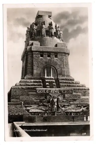 AK Leipzig Völkerschlachtdenkmal 1938 – Echtfoto, gestempelt - Amsterdam (B1 059