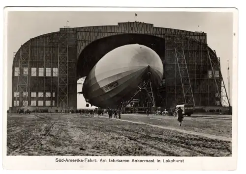 Foto Sammelbild Zeppelin Weltfahrten Nr. 201 Südamerika Lakehurst (B1 116)