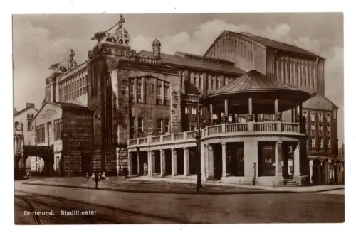 AK Foto Dortmund Stadttheater alte Ansicht gelaufen nach Zerbst (B1 118)