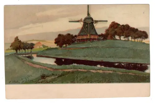 AK Windmühle Worpswede E. Roeber Künstlerkarte ~1920 ungelaufen - (B1 149)