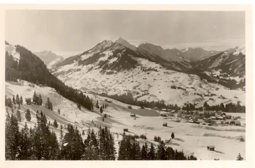 AK Foto Kleinwalsertal Riezlern 1100m mit Schwarzwassertal ungelaufen  (B1 108)