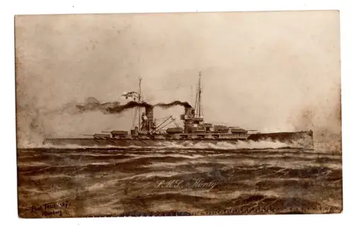 AK S.M.S. König Kriegsschiff Kaiserliche Marine 1915 Feldpost Großschüden M1167