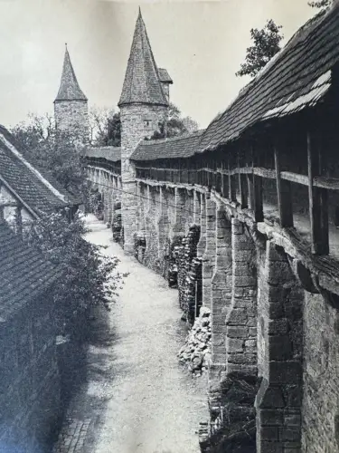 Vintage Fotografie Rothenburg o.d.T. Wehrgang sign. Georg Fiedler aus Gera (12)