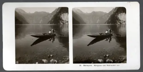 Stereo Foto ca.1900 – Königssee Malerwinkel Oberbayern Stereoskopie NPG Berlin